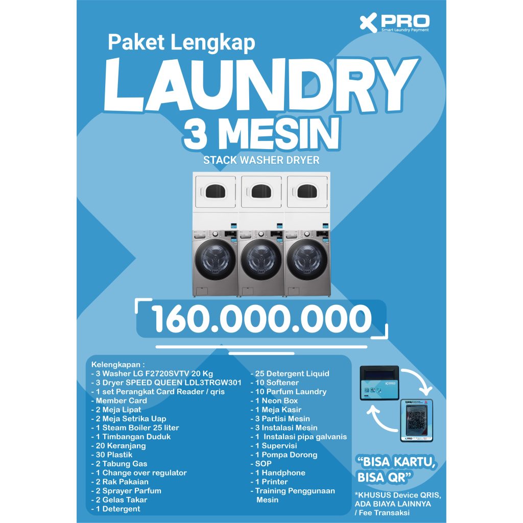 Paket Lengkap LAUNDRY 3 – LG + Speed Queen